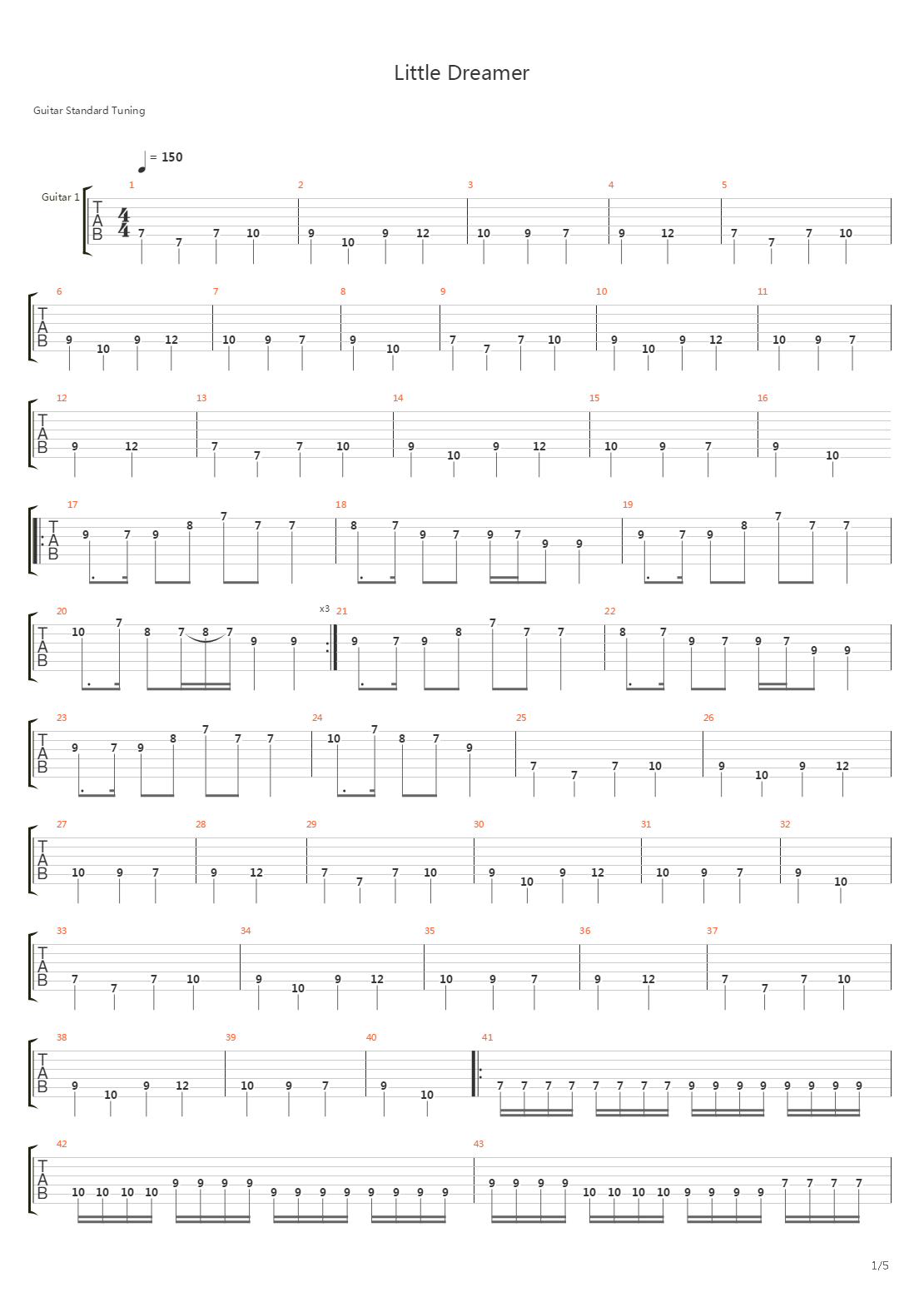 Little Dreamer吉他谱