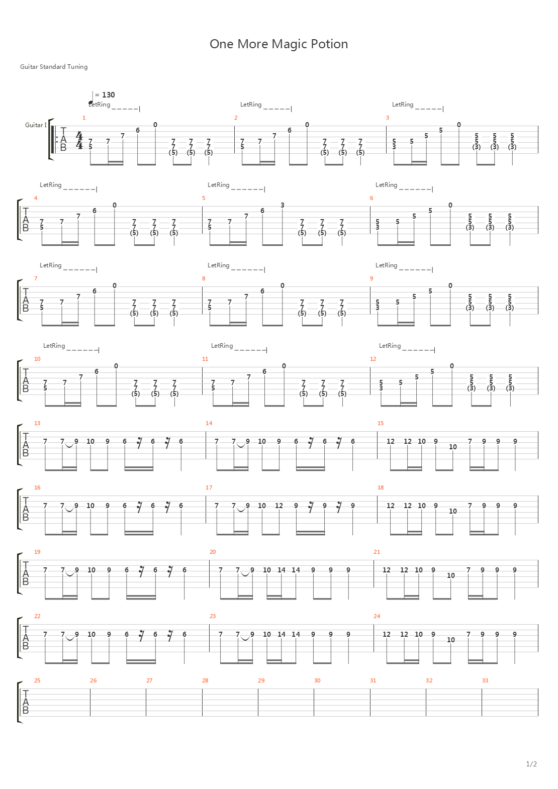 One More Magic Potion吉他谱