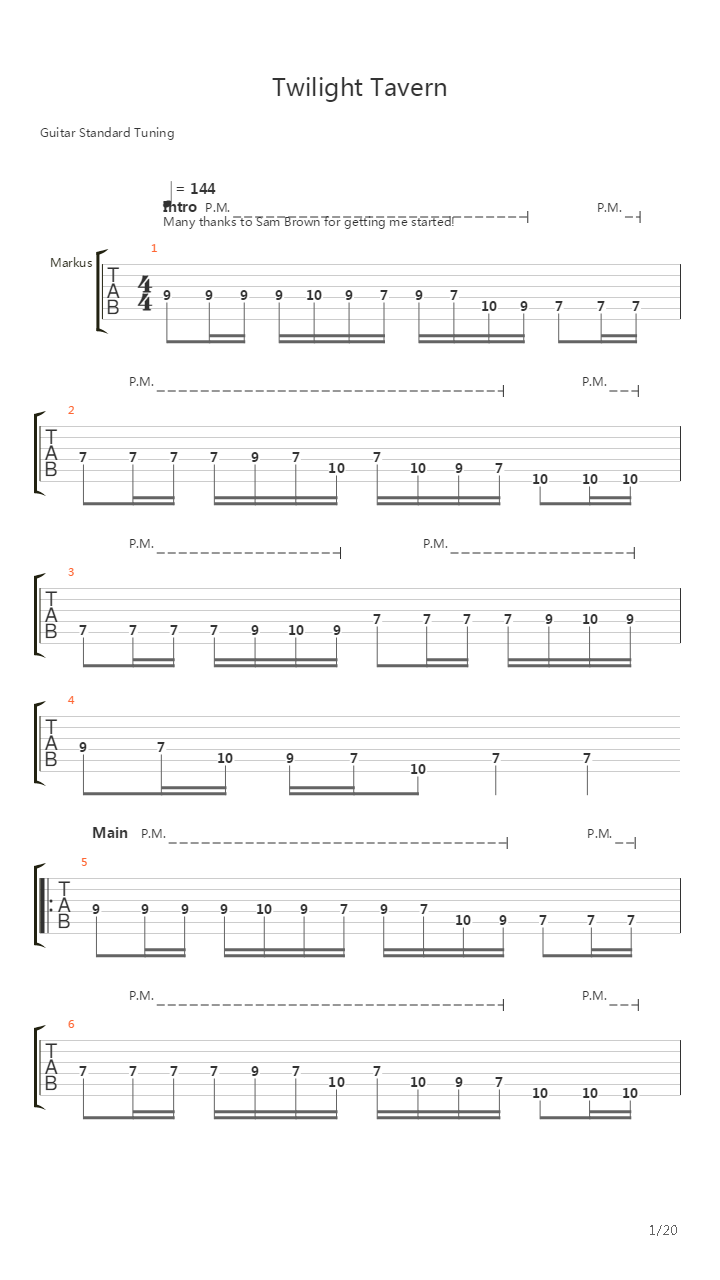 Twilight Tavern吉他谱