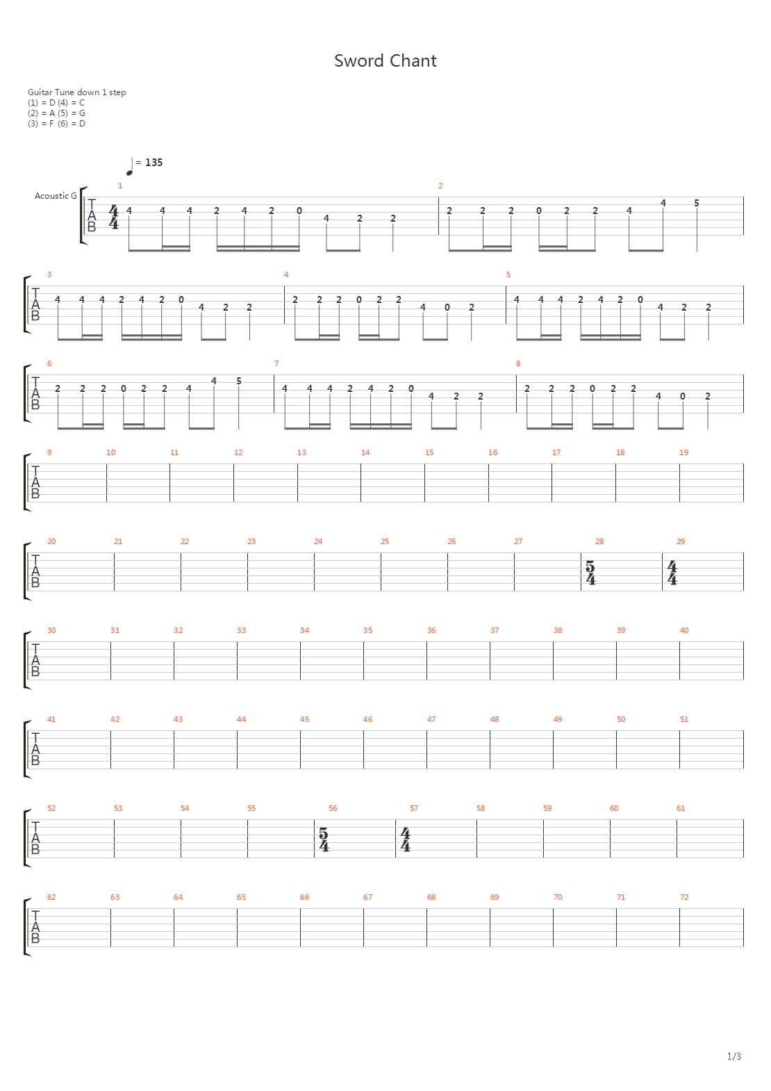Sword Chant吉他谱