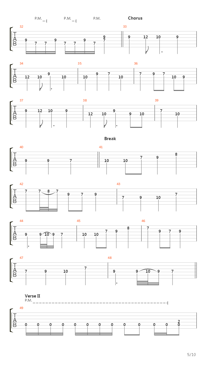 Vandraren吉他谱