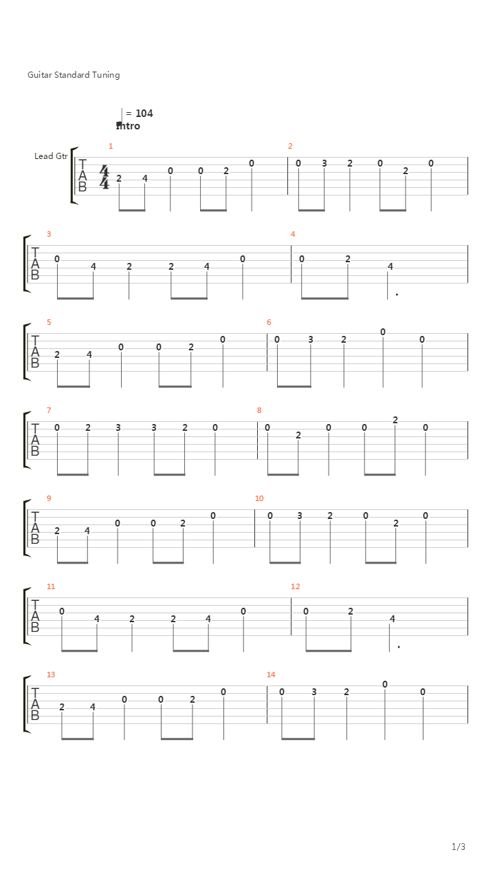 Victory Song吉他谱