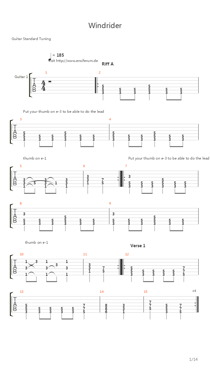 Windrider吉他谱