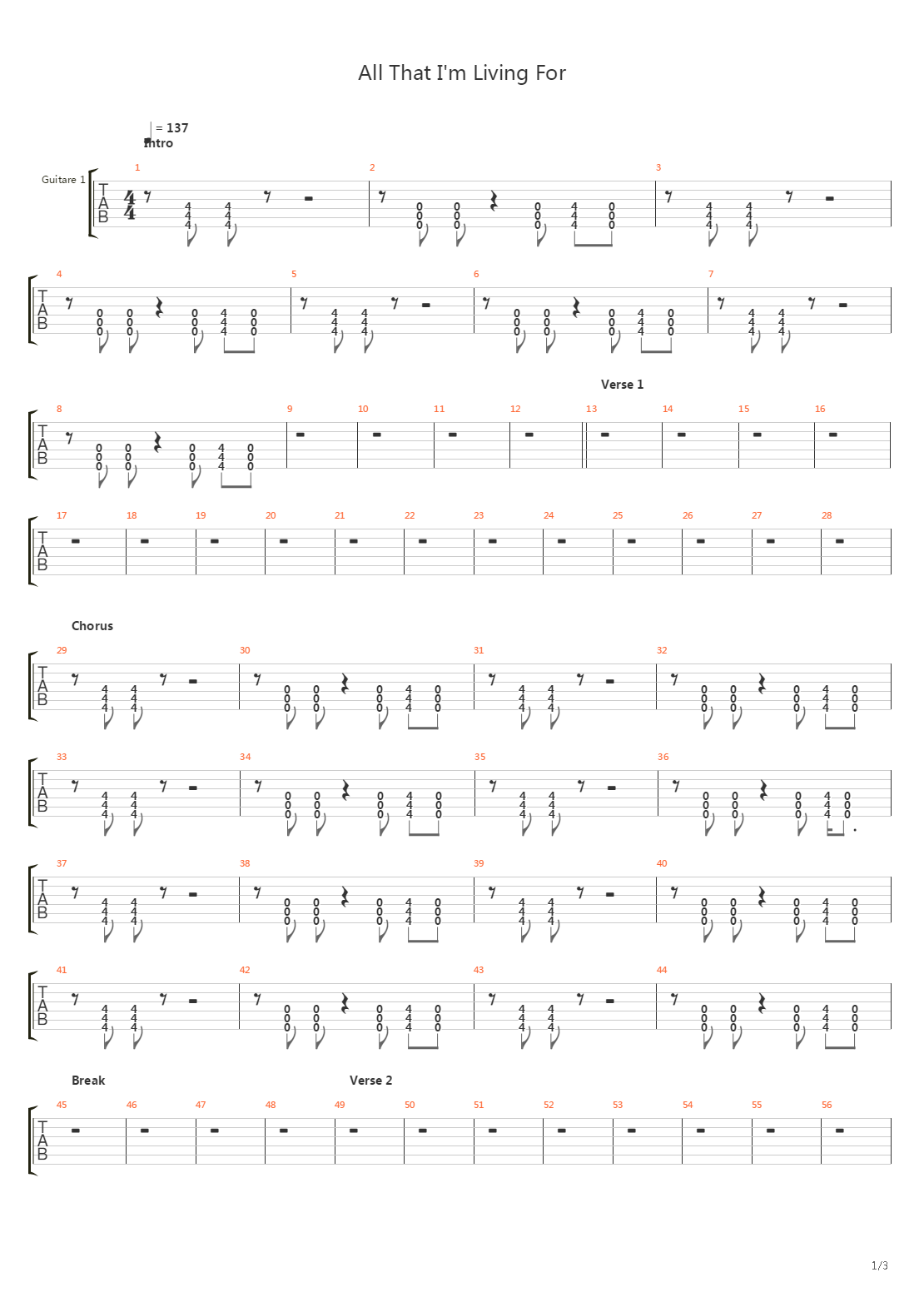 All That Im Living For吉他谱