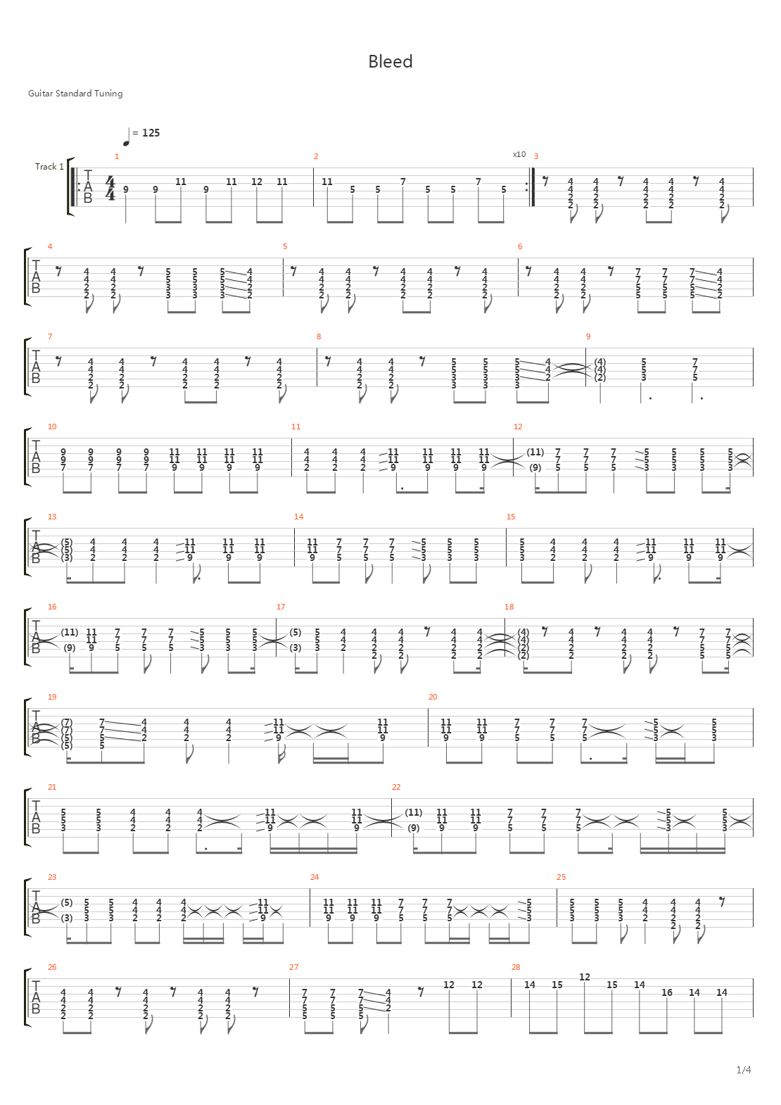 Bleed吉他谱