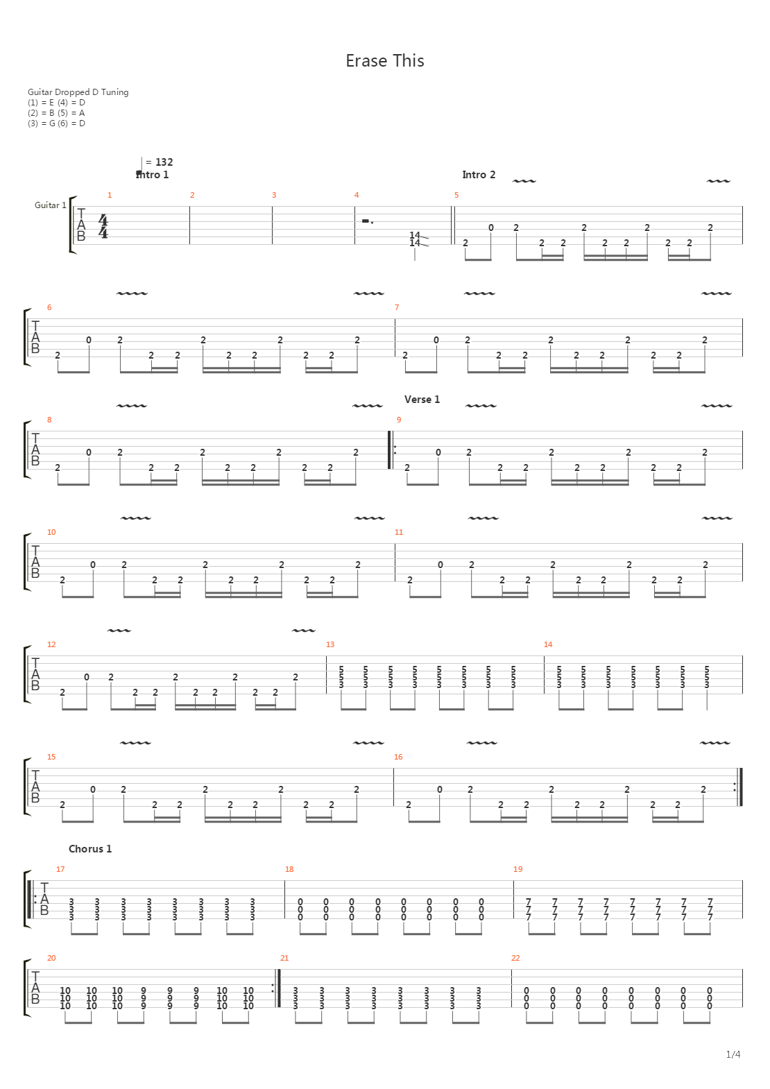 Erase This吉他谱