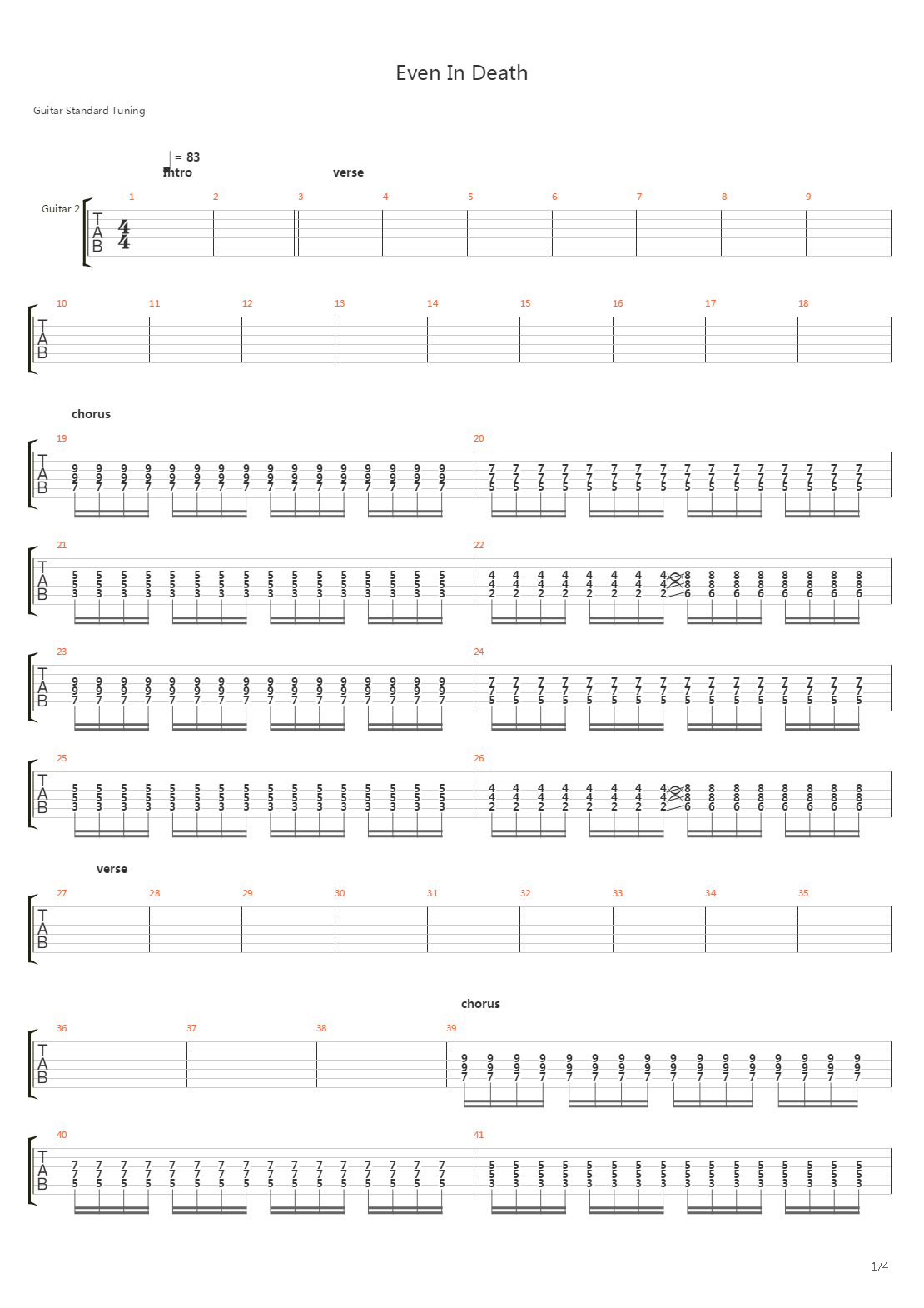 Even In Death吉他谱