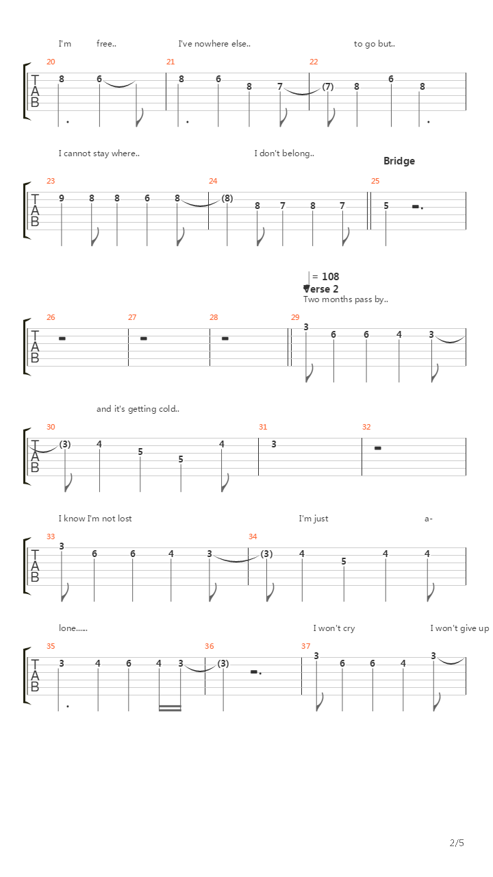 Exodus吉他谱