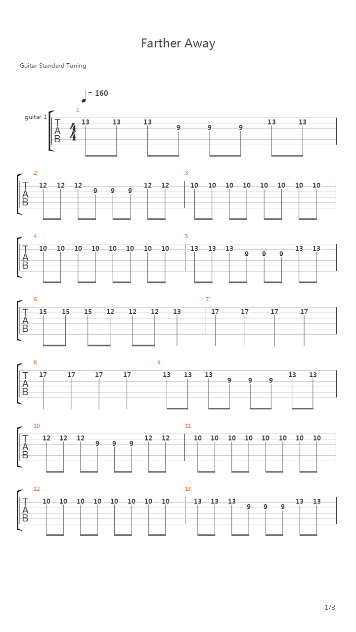 Farther Away吉他谱