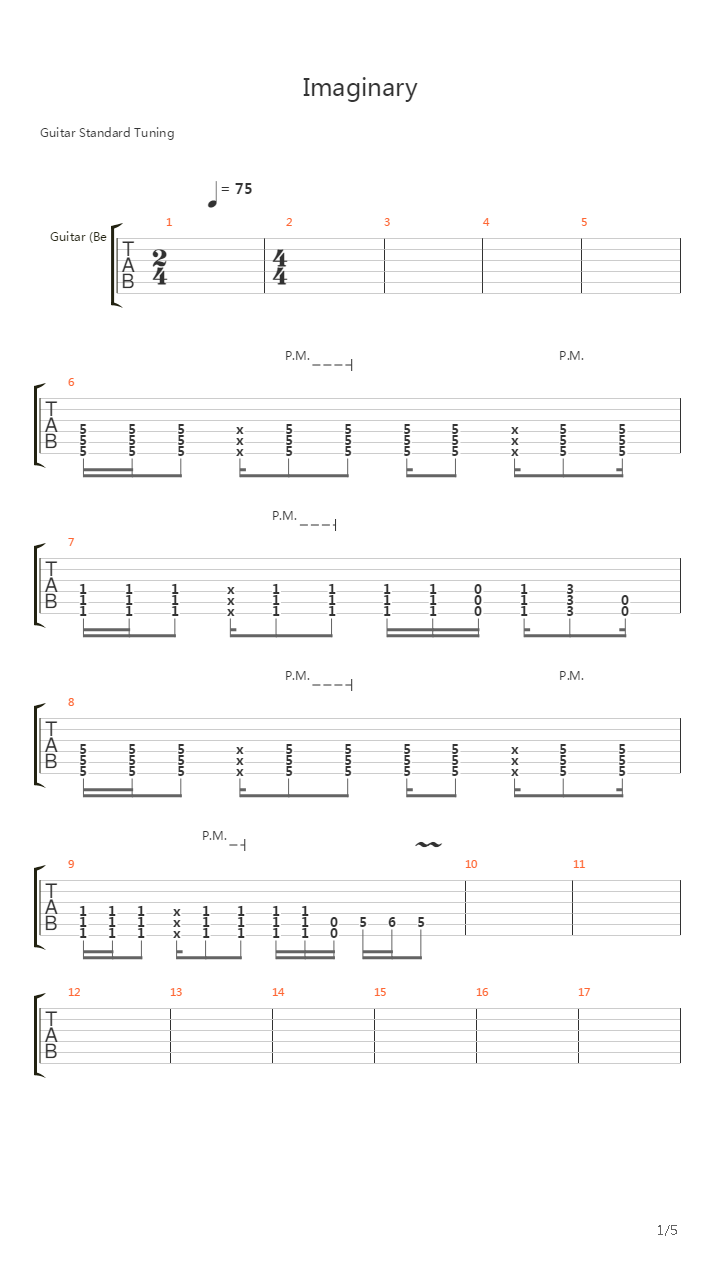 Imaginary吉他谱