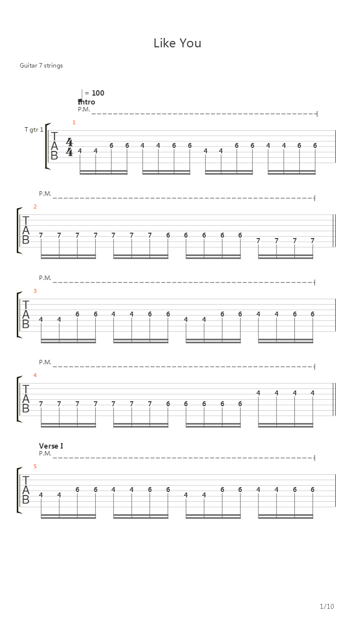 Like You吉他谱
