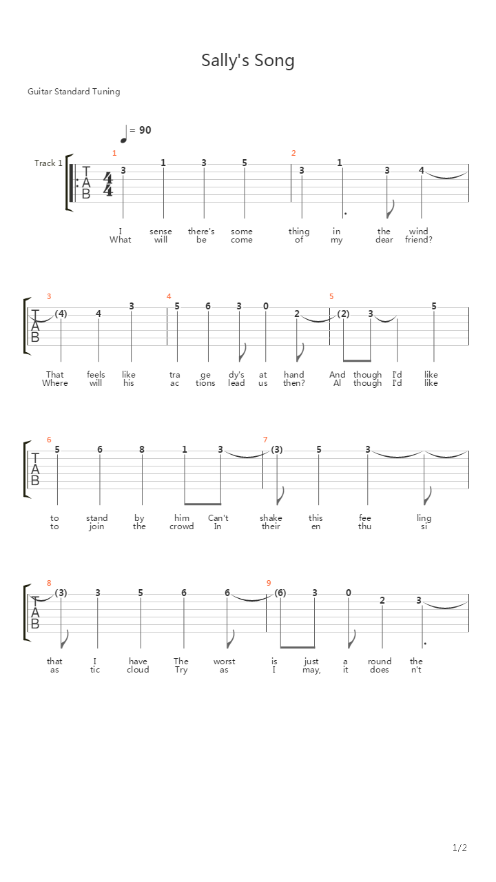Sallys Song吉他谱