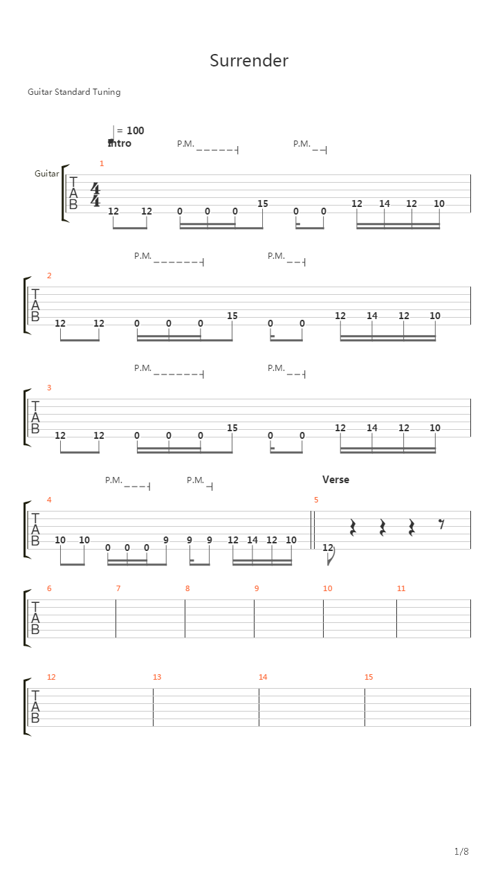 Surrender吉他谱