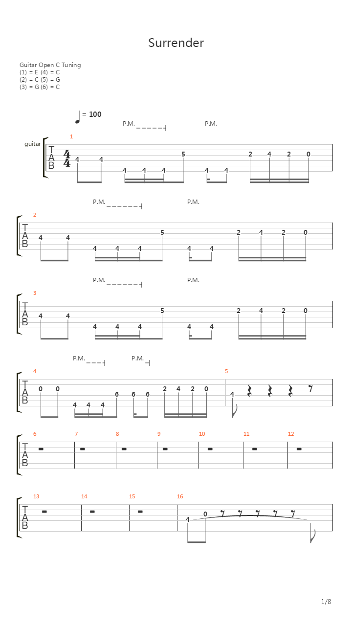Surrender吉他谱