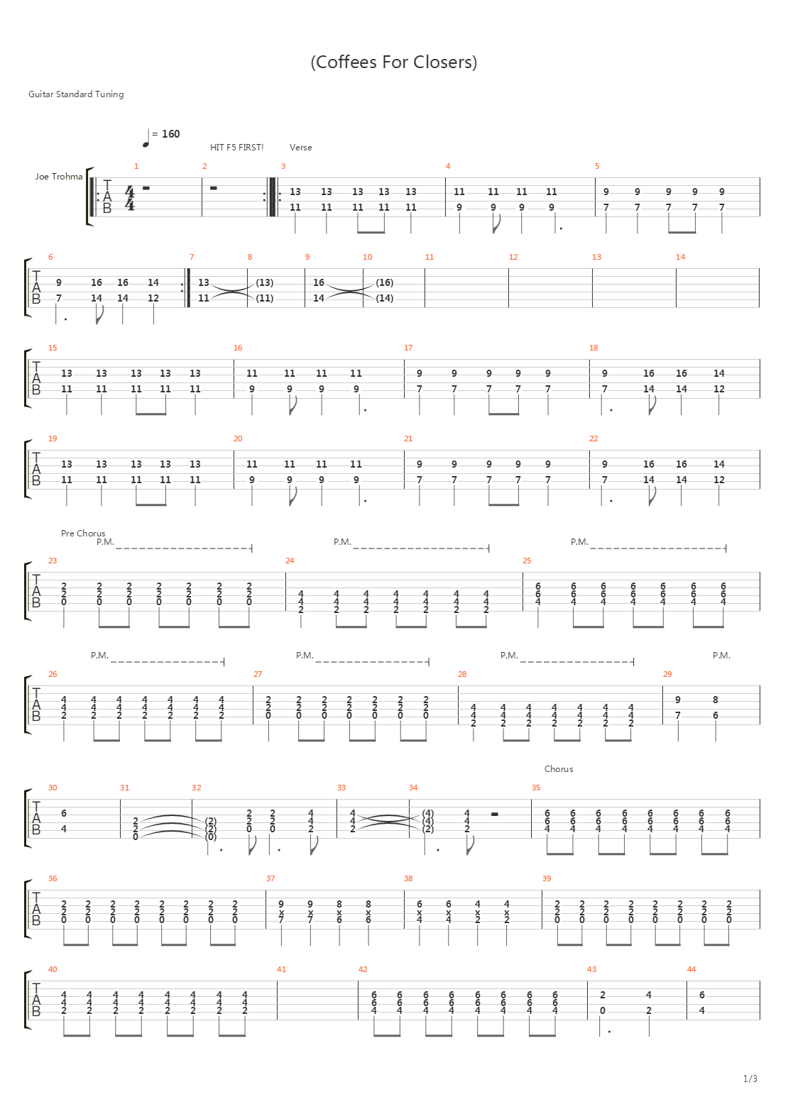 Coffees For Closers吉他谱