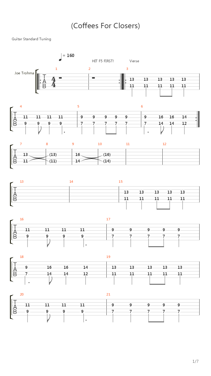 Coffees For Closers吉他谱