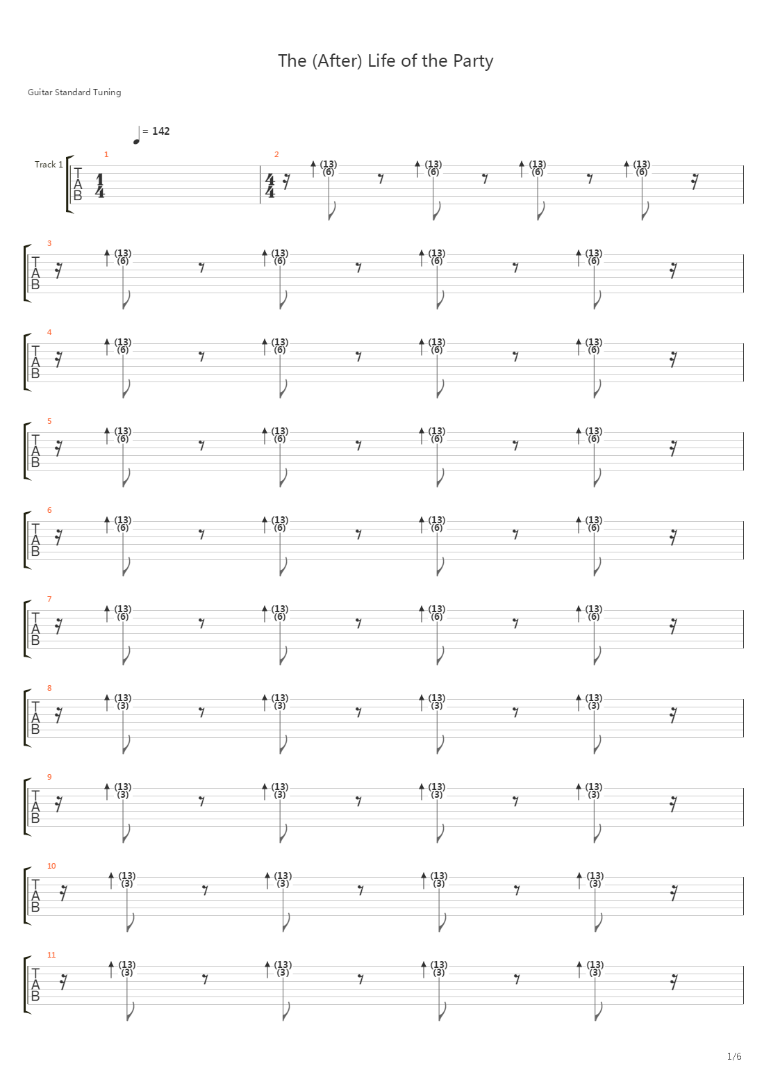 After Life Of The Party吉他谱