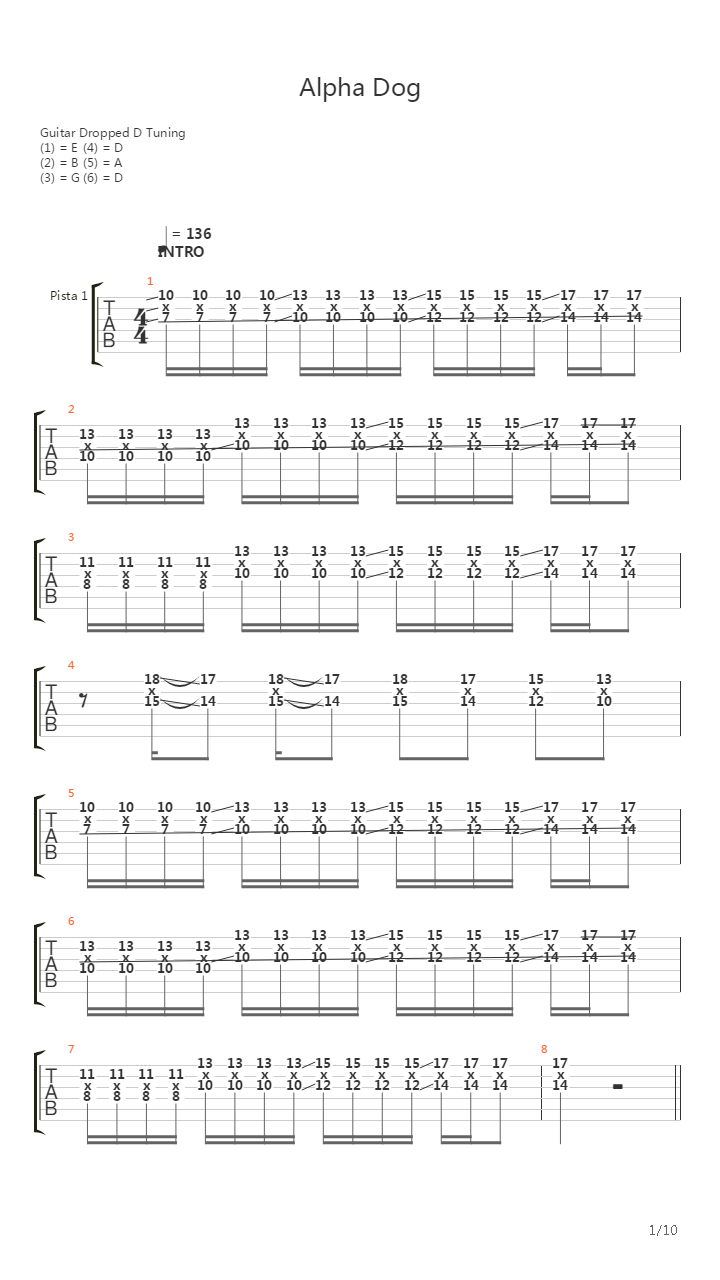 Alpha Dog吉他谱