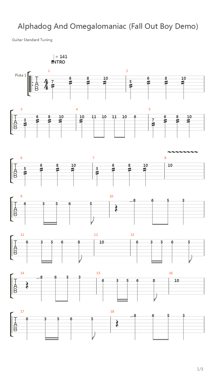 Alphadog And Omegalomaniac吉他谱