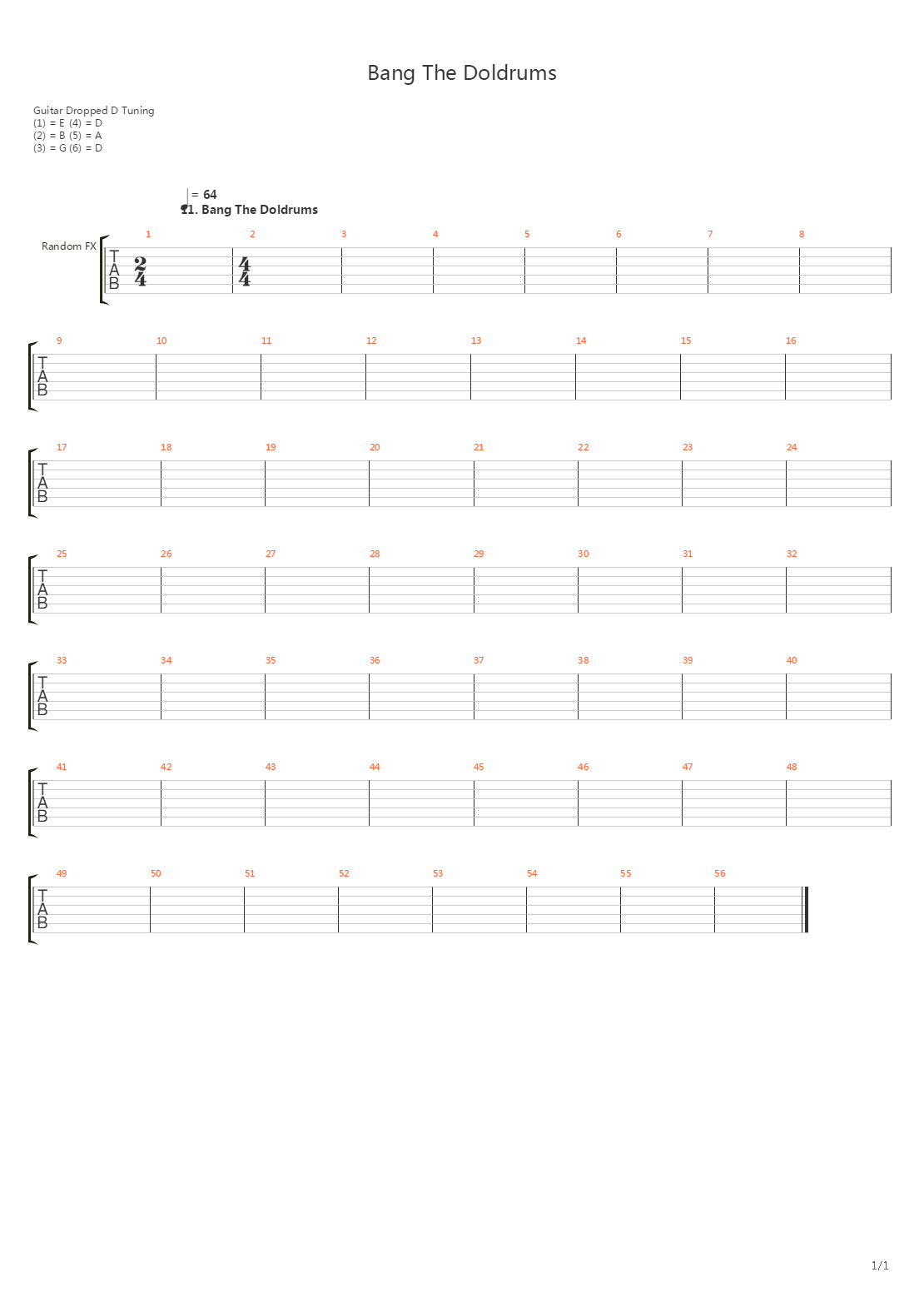 Bang The Doldrums吉他谱