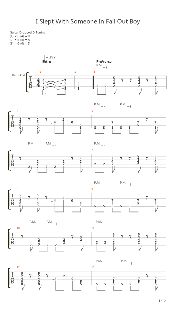 I Slept With Someone In Fall Out Boy And All I Got Was This Stupid Song Written吉他谱