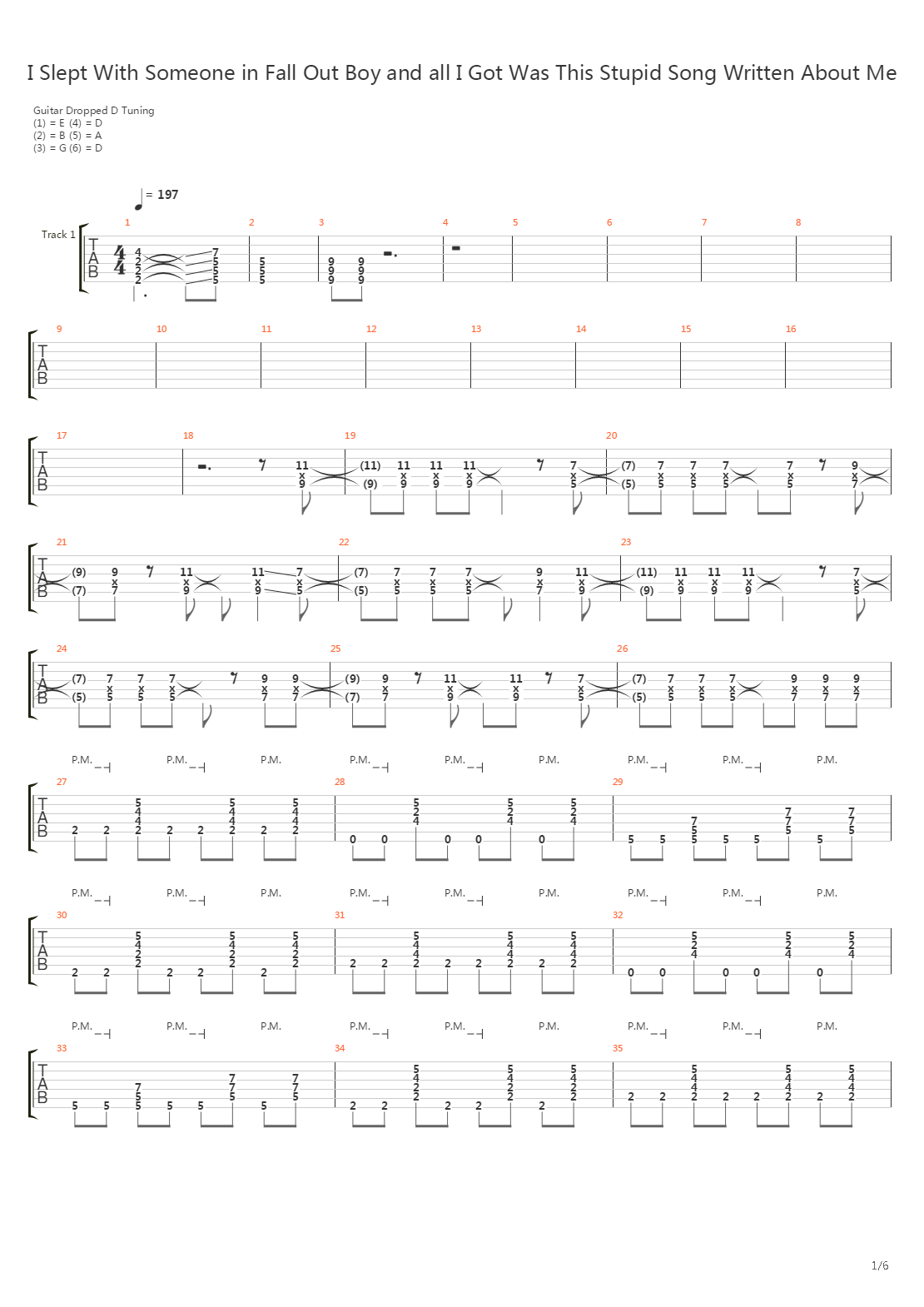 I Slept With Someone In Fall Out Boy And All I Got Was This Stupid Song Written吉他谱