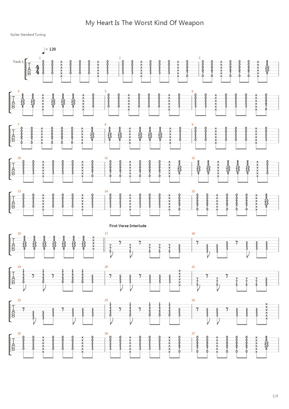 My Heart Is The Worst Kind Of Weapon吉他谱