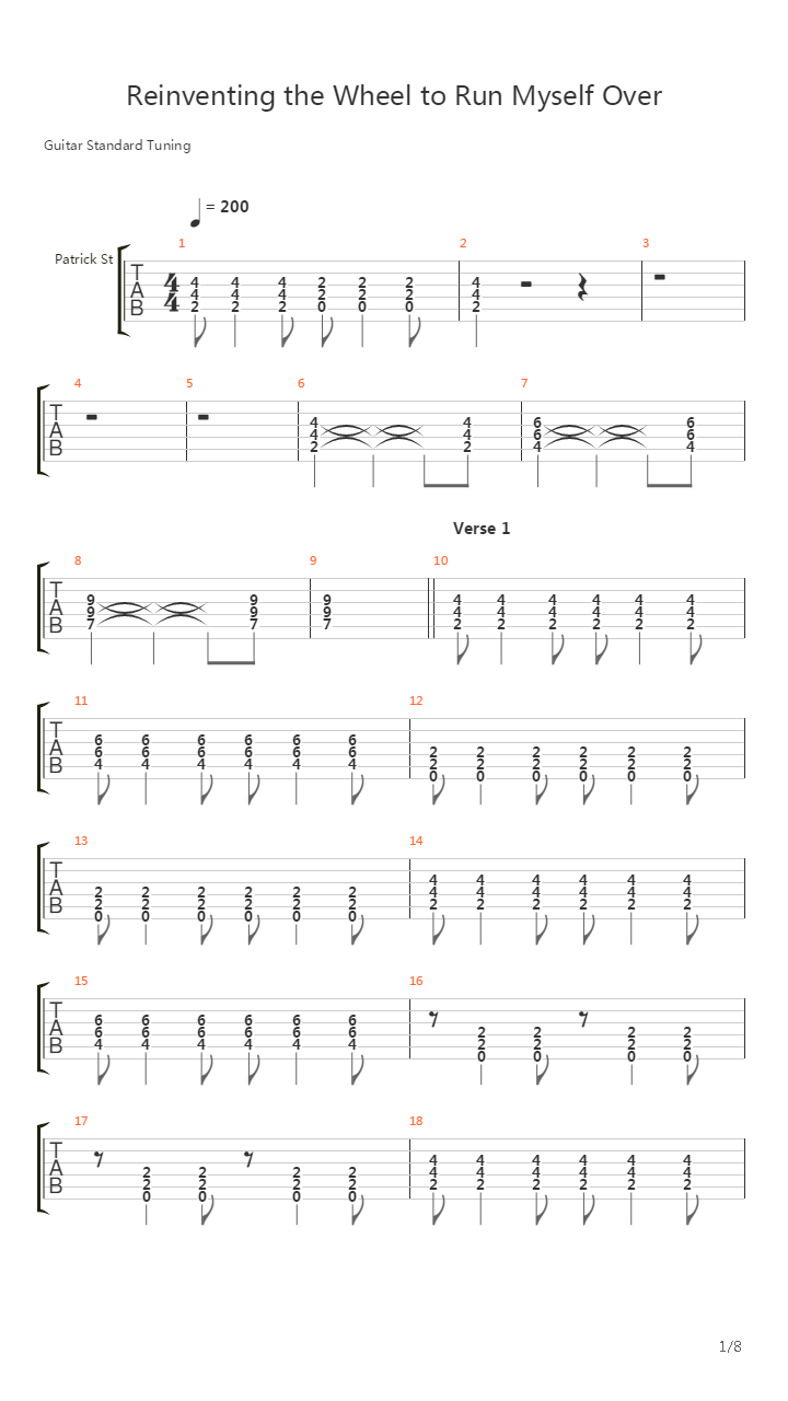 Reinventing The Wheel To Run Myself Over吉他谱