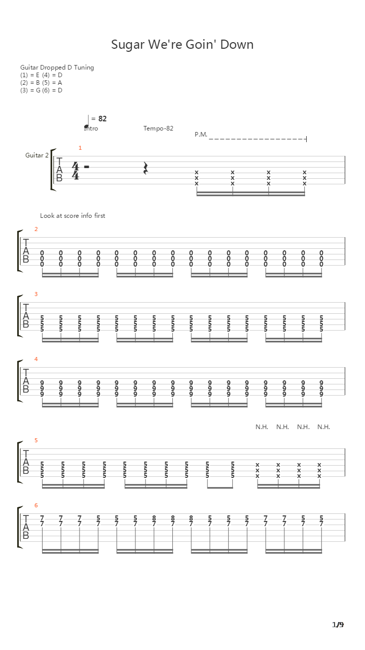 Sugar Were Going Down吉他谱