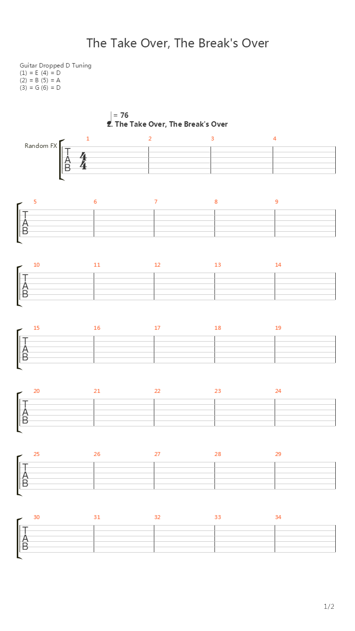 Take Over The Breaks Over吉他谱