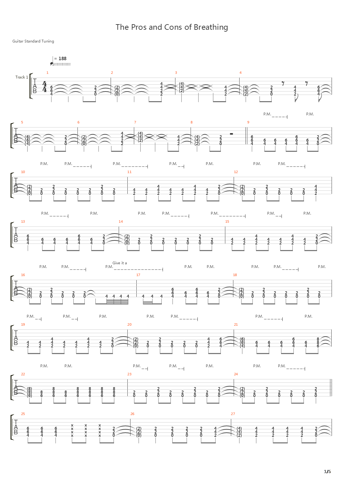 The Pros And Cons Of Breathing吉他谱