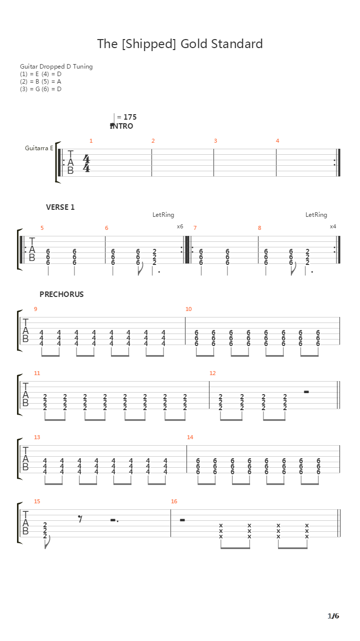 The Shipped Gold Standard吉他谱