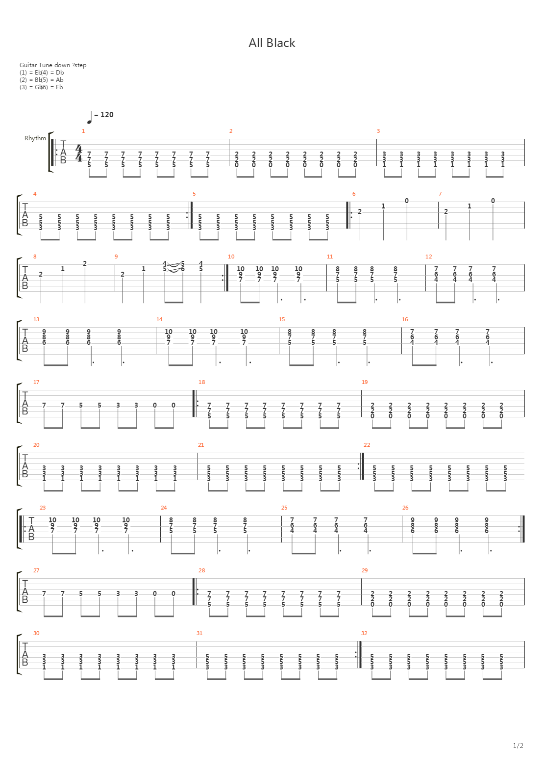 All Black吉他谱