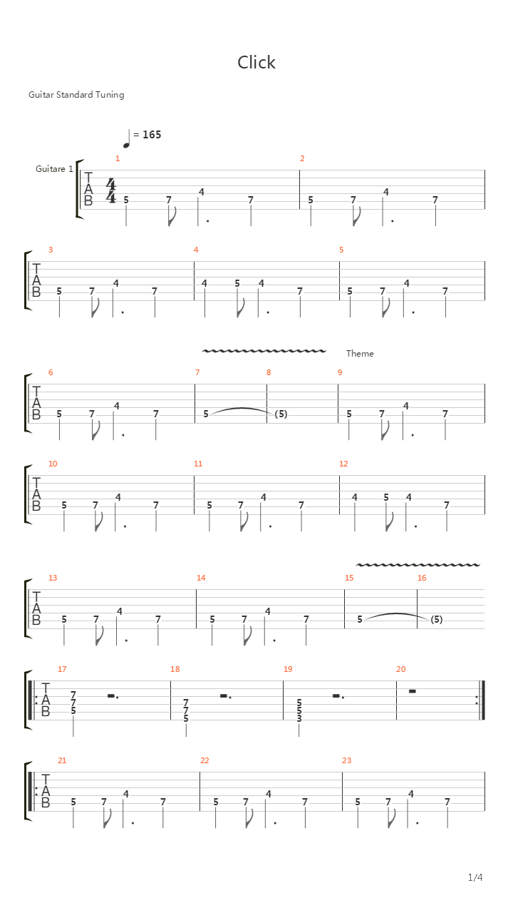 Click吉他谱