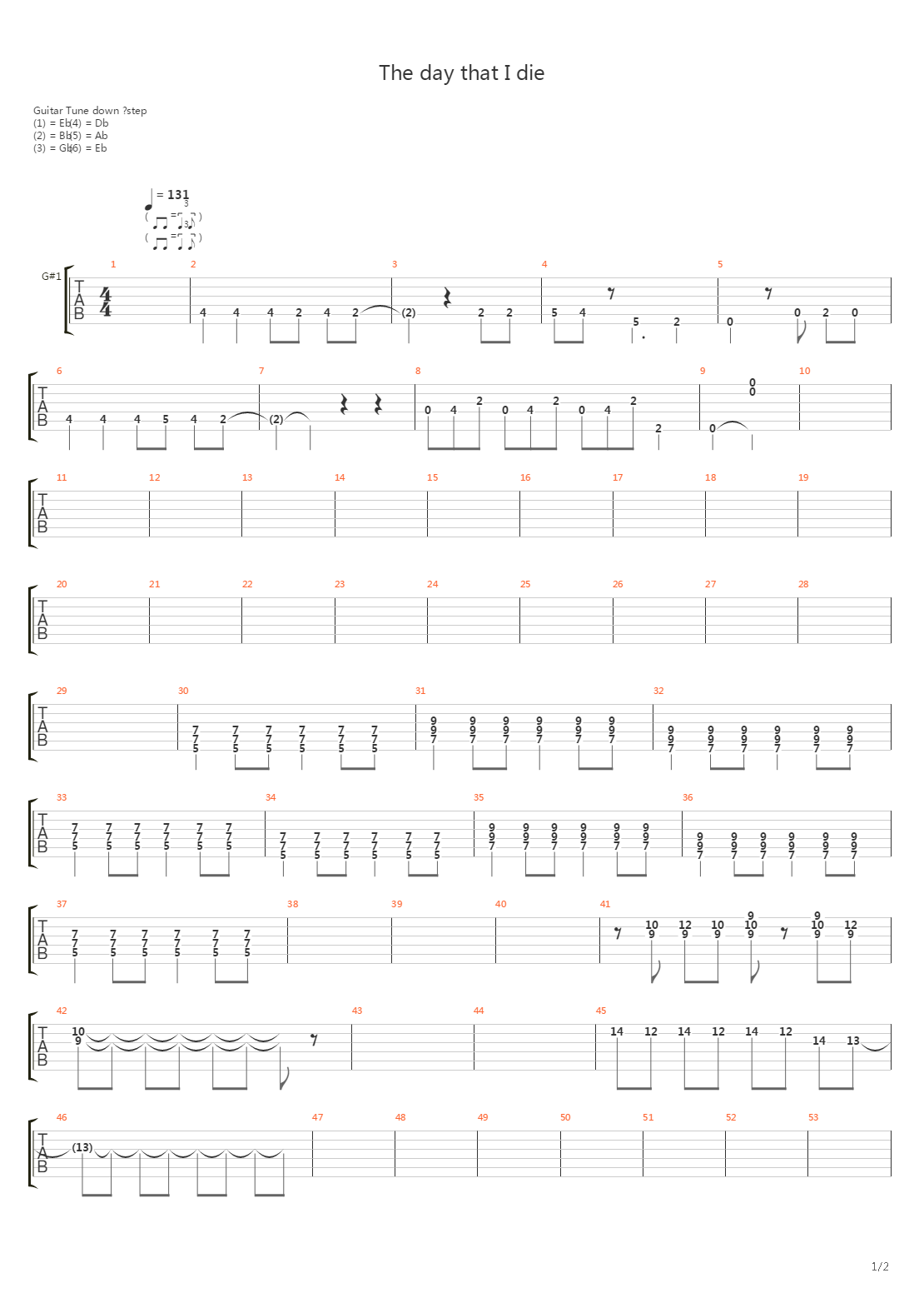 Day That I Die吉他谱