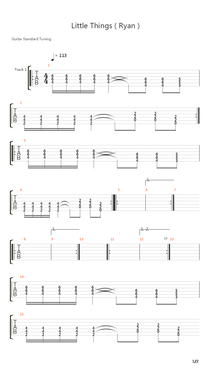 Little Things吉他谱