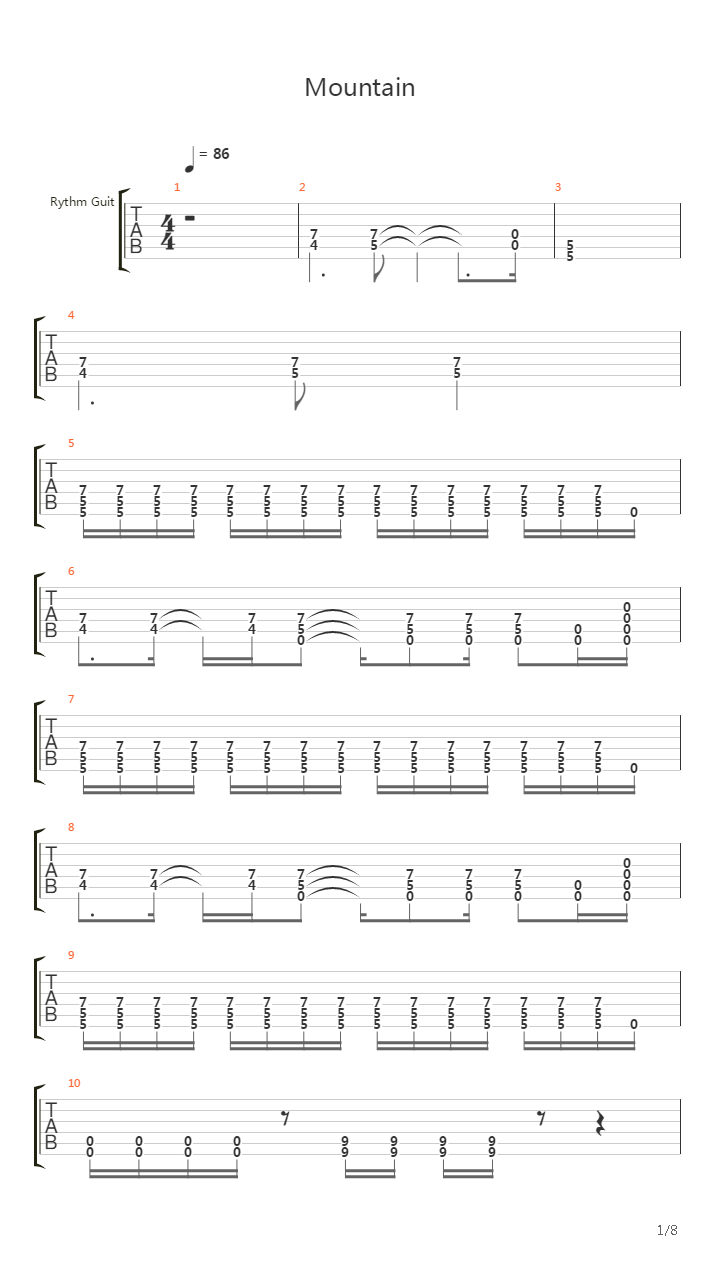 Mountain吉他谱