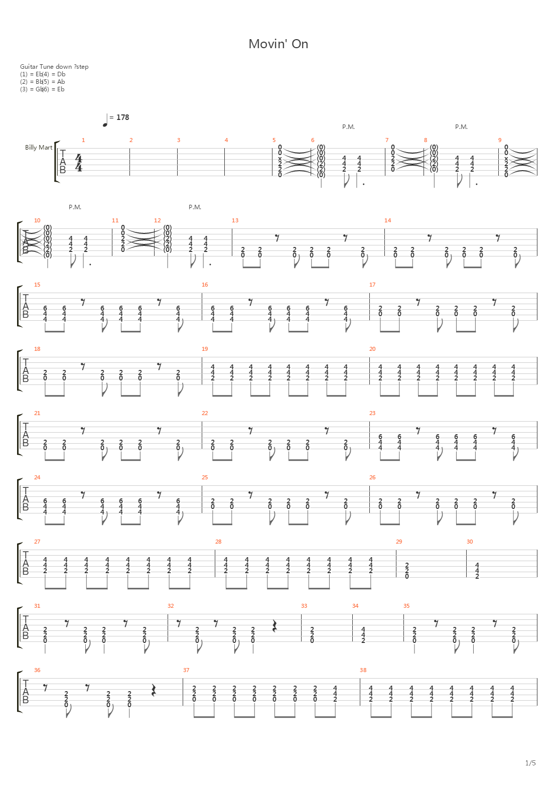 Movin On吉他谱