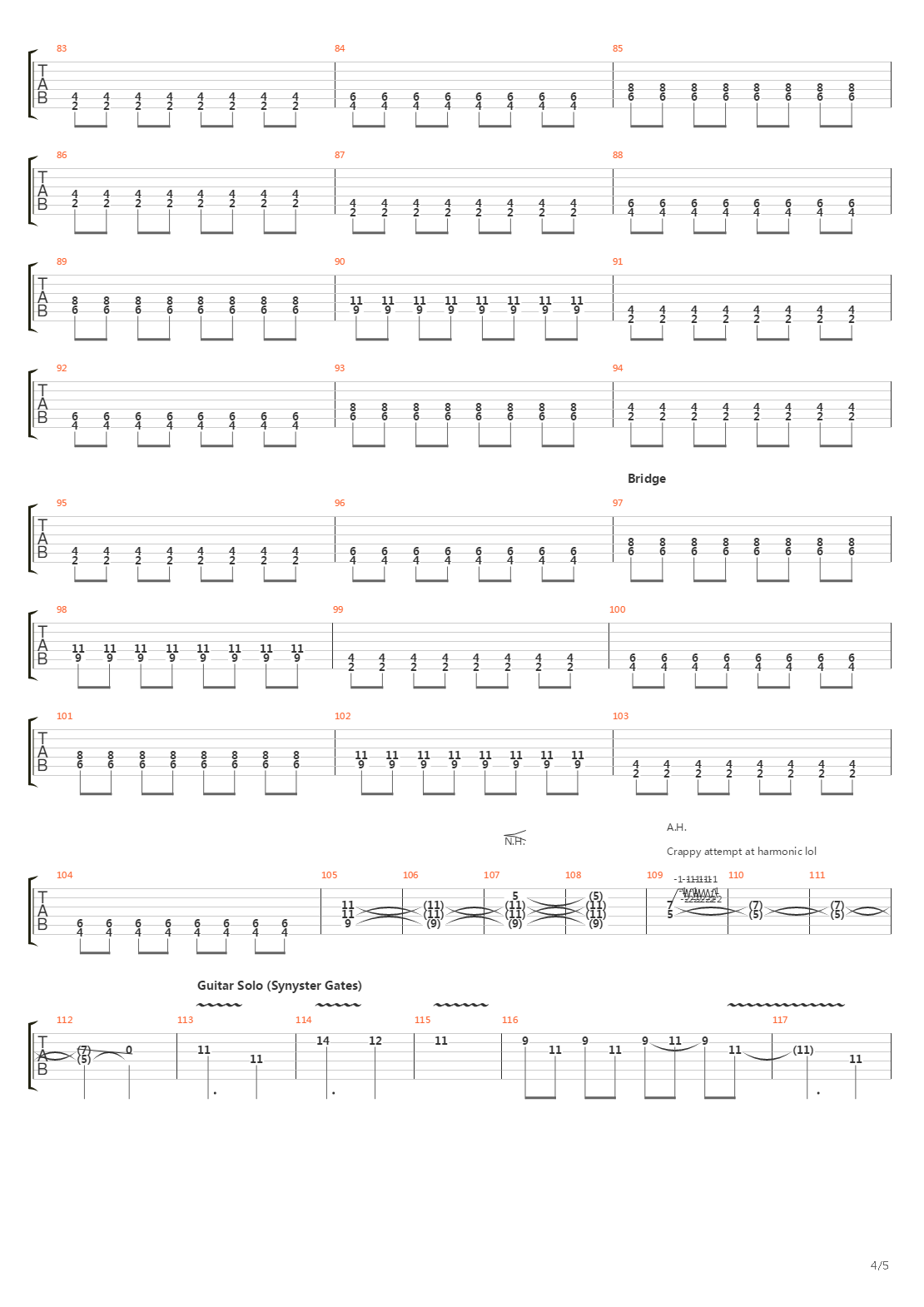 River吉他谱