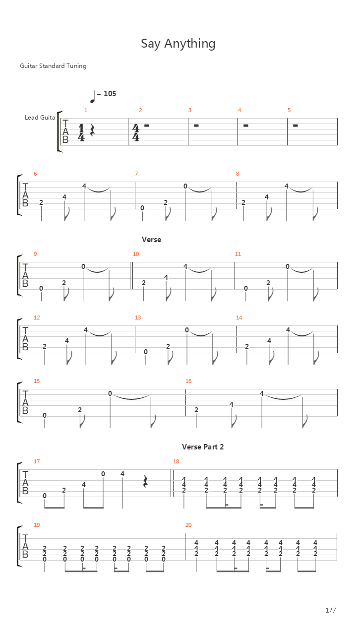 Say Anything吉他谱