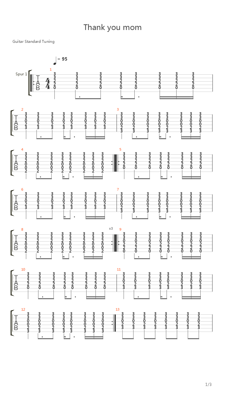 Thank You Mom吉他谱