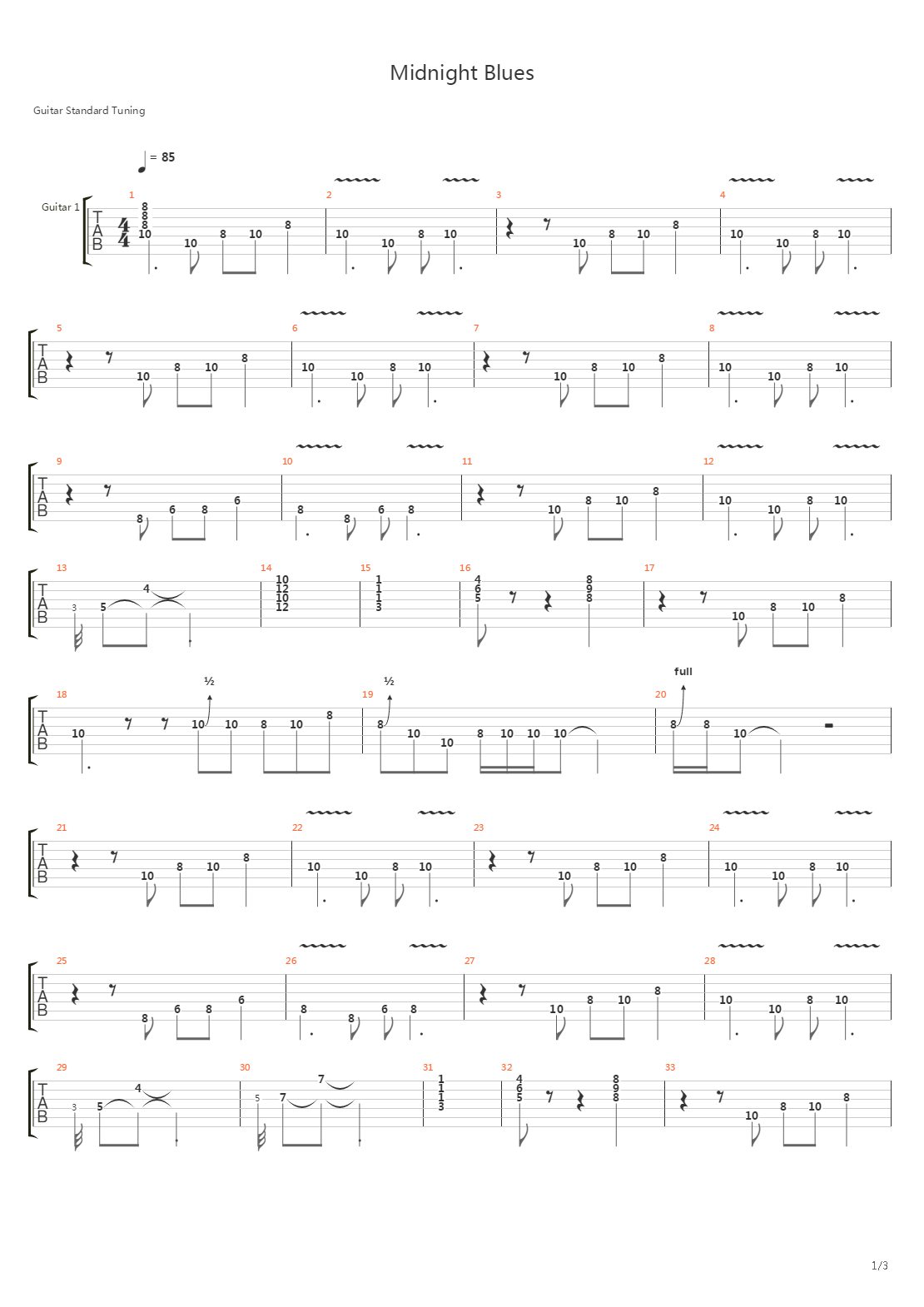 Midnight Blues吉他谱