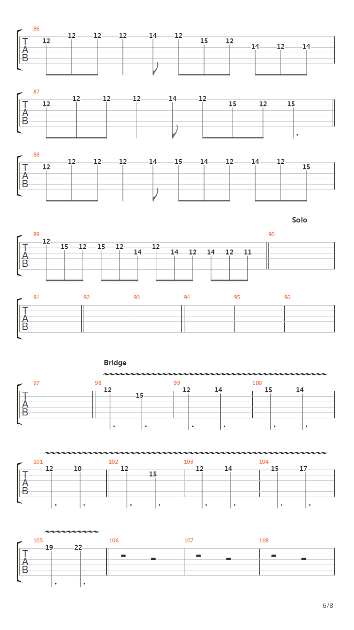 Over The Hills And Far Away吉他谱