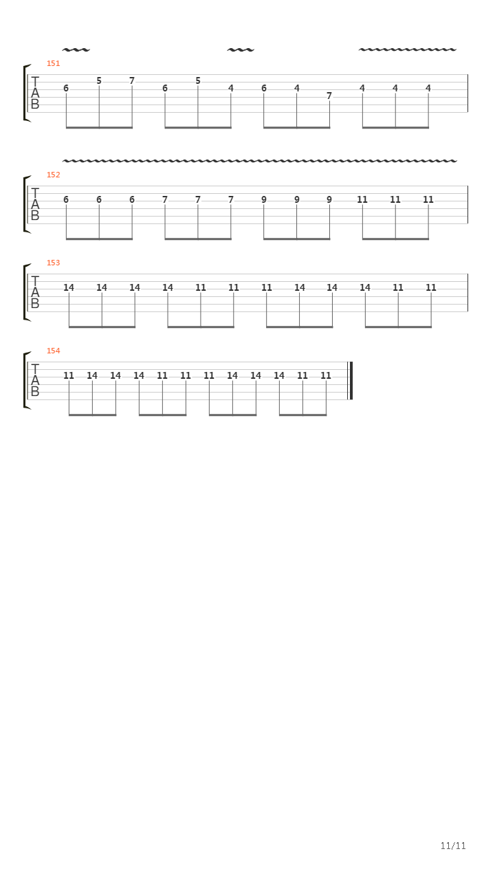 Over The Hills And Far Away吉他谱