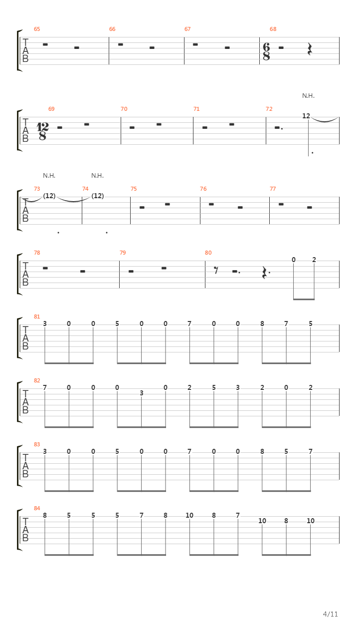 Over The Hills And Far Away吉他谱