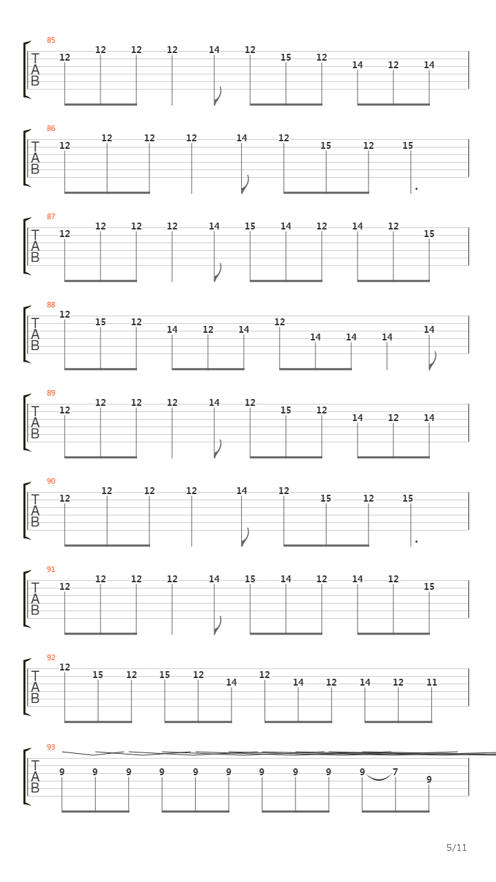 Over The Hills And Far Away吉他谱