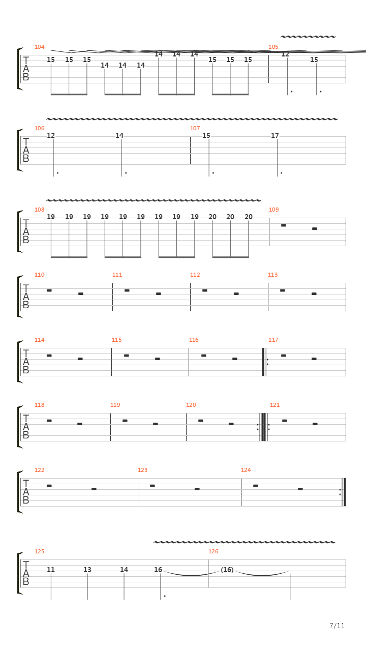 Over The Hills And Far Away吉他谱