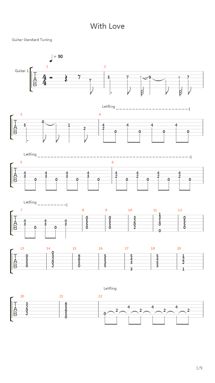 With Love吉他谱