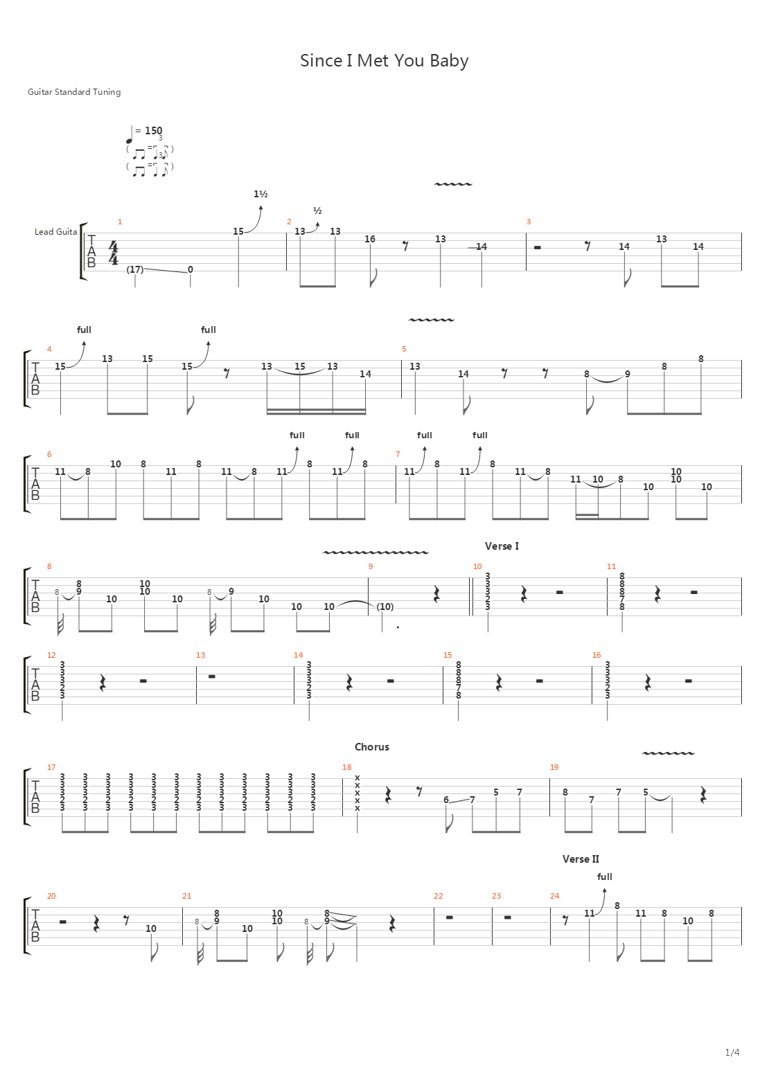 Since I Met You Baby吉他谱
