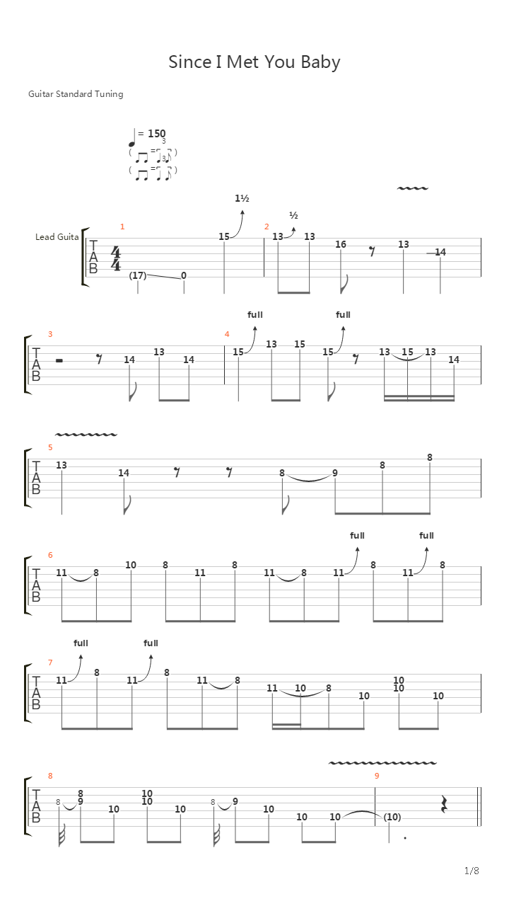 Since I Met You Baby吉他谱